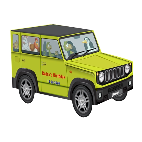 Personalized Small Bluish Black Jimny Plain SUV-KineticYellow